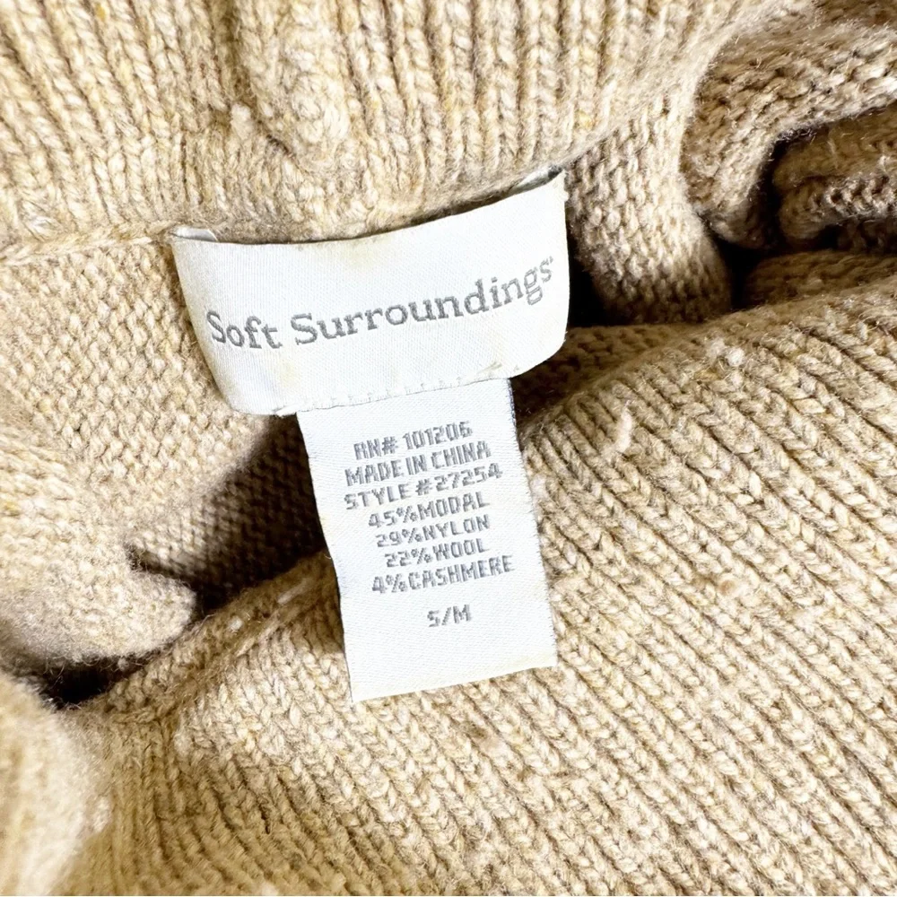 Soft Surroundings Cowl Neck Wool and‎ Cashmere Blend Sweater size S/M